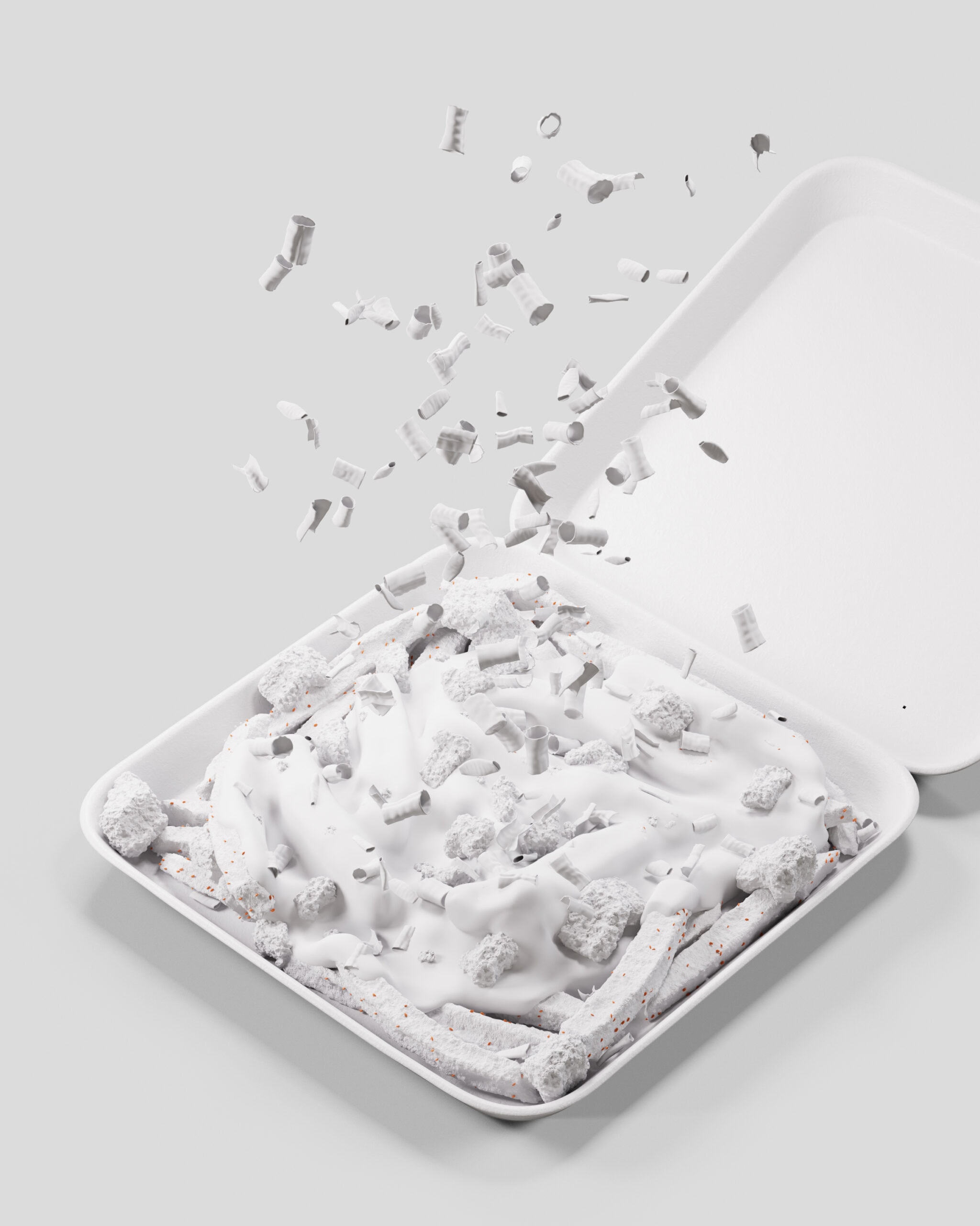 Loaded Cheese Fries clay render
